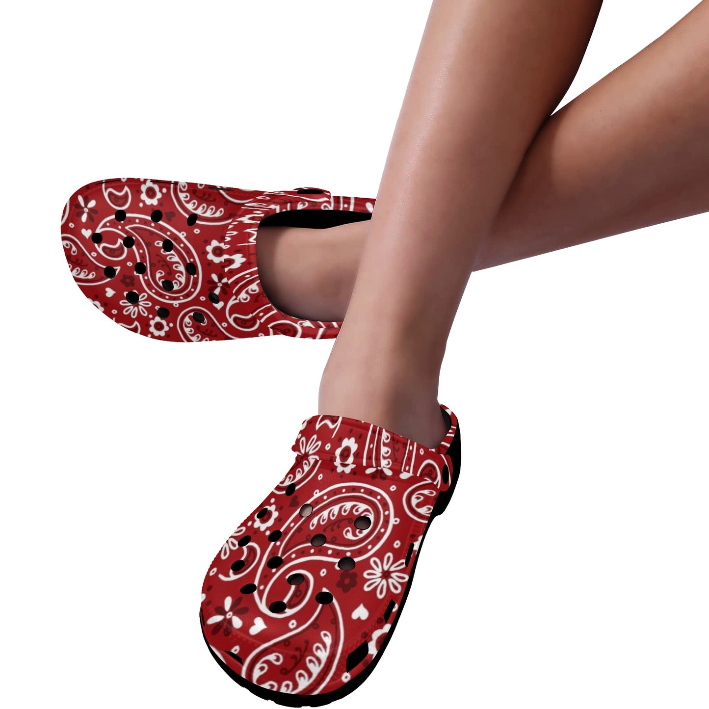 Red Bandana Clog Shoes