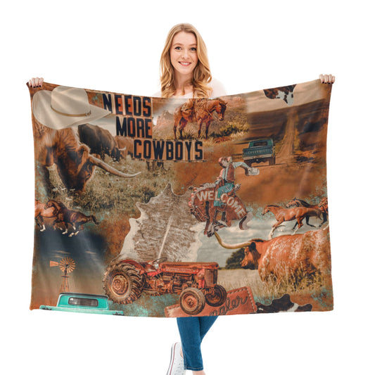 More Cowboys Collage 50" x 60" Blanket Throw