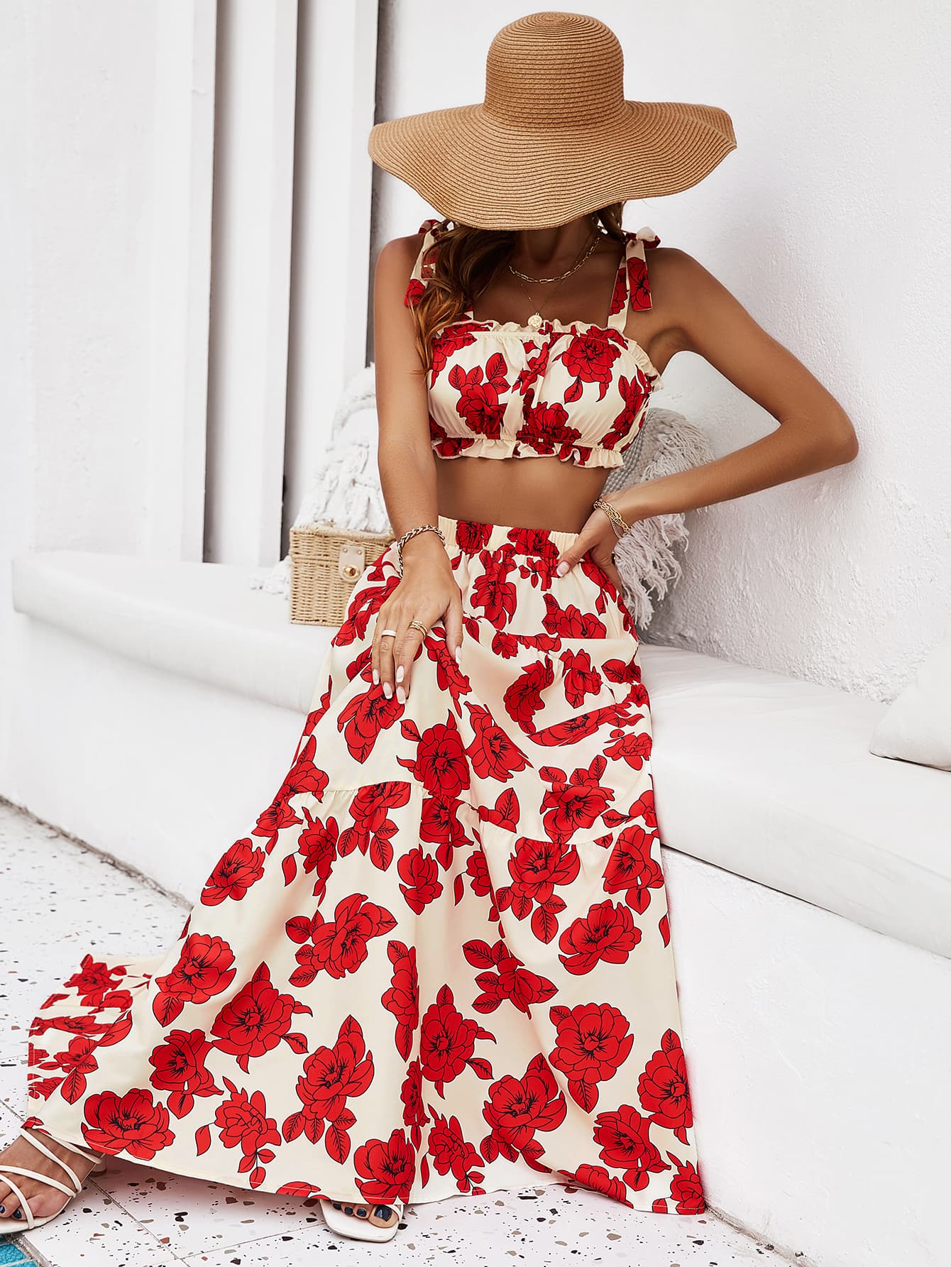 Havana Floral Tiered Maxi Skirt Set