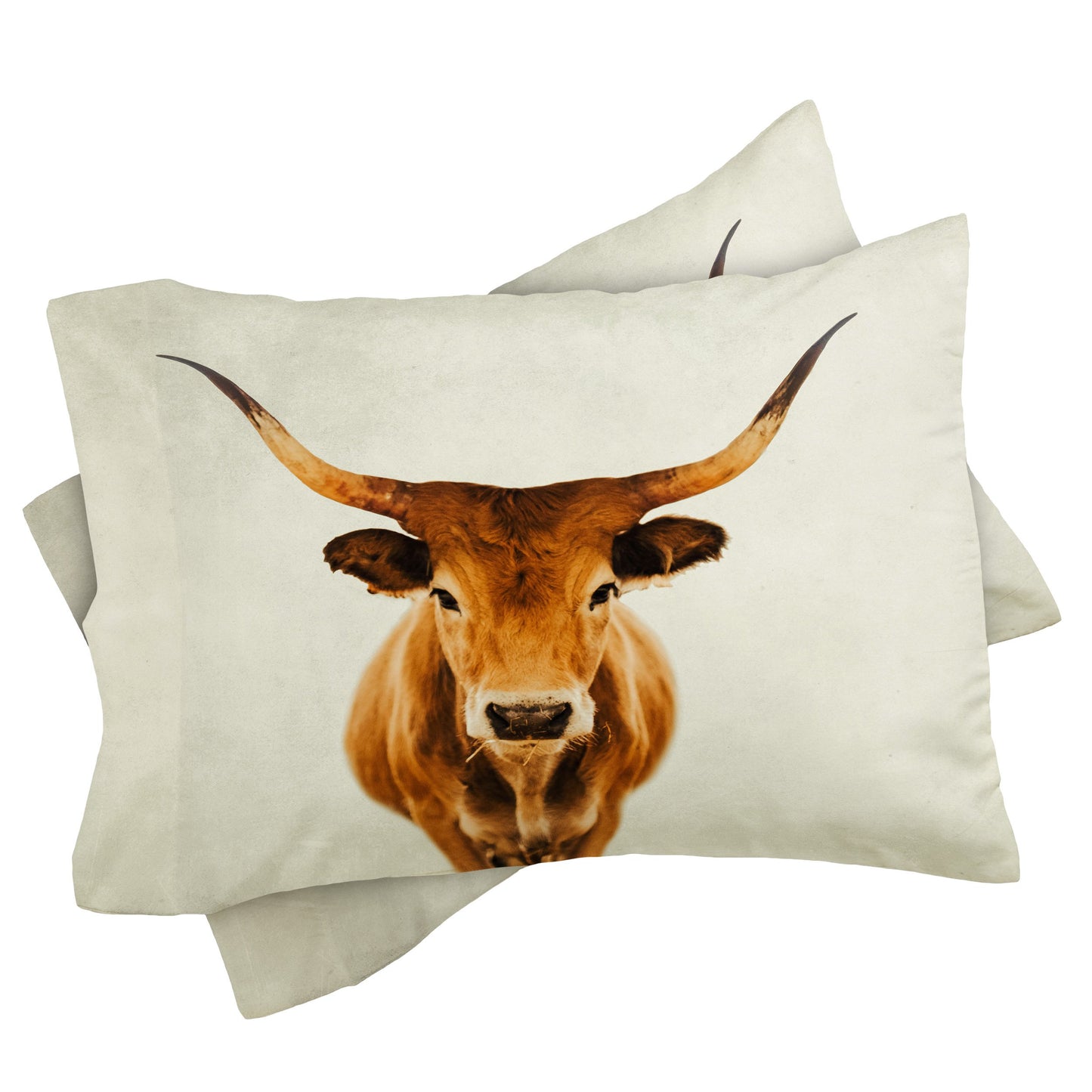 Bull 2 Pillow Shams - bedding, blanket, bull, bull head, bullhead, bullheas, bulls, case, cases, cow, cow pillow, cowgirl, cows, decor, farm, home, longhorn, pillow, pillow case, pillow sham, pillow shams, pillows, ranch, ranchhome, sham, shams, western, western pillow -  - Baha Ranch Western Wear