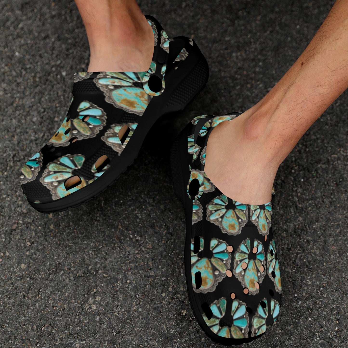 Turquoise Naja Clog Shoes