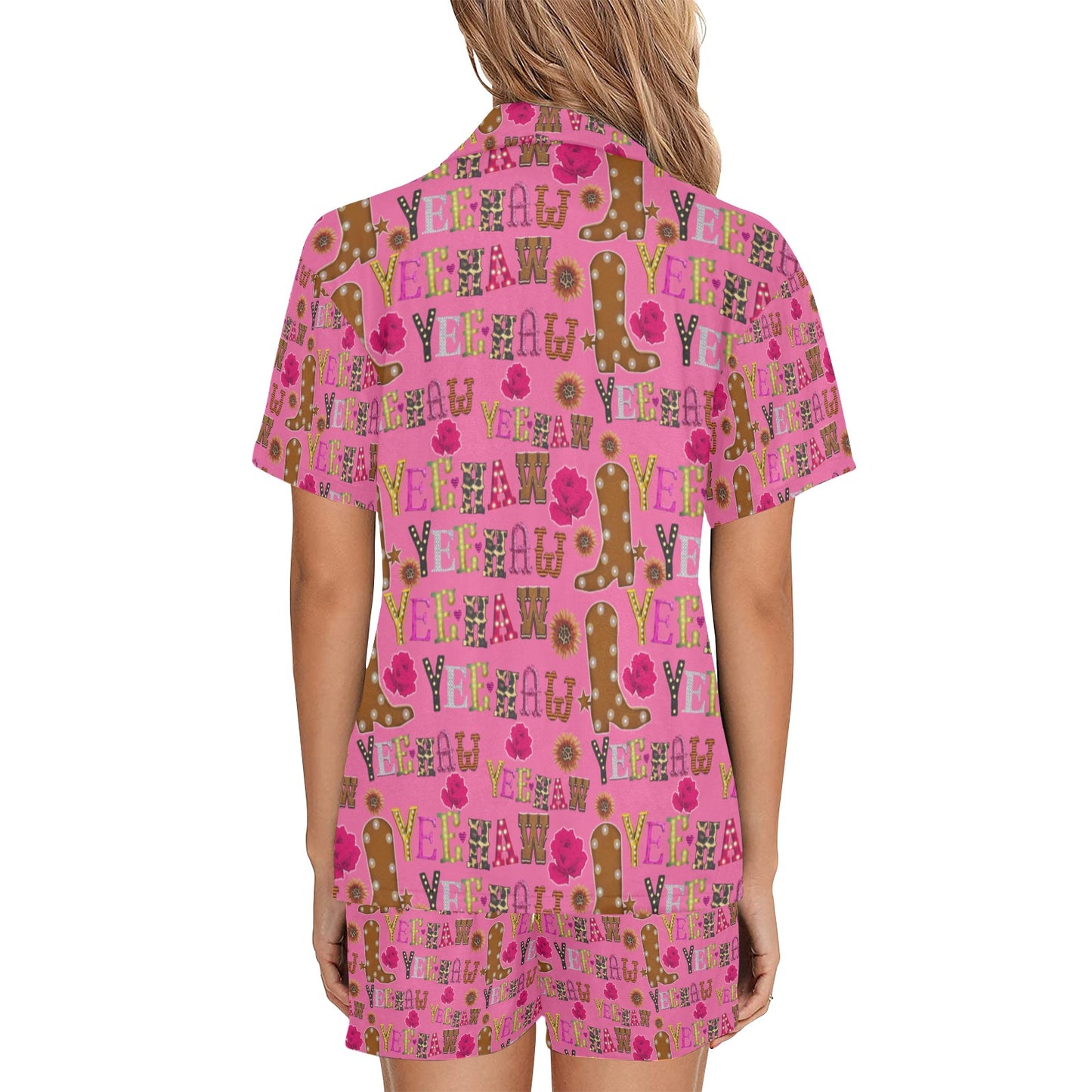 Pink Yeehaw Women's Western Pajama Set