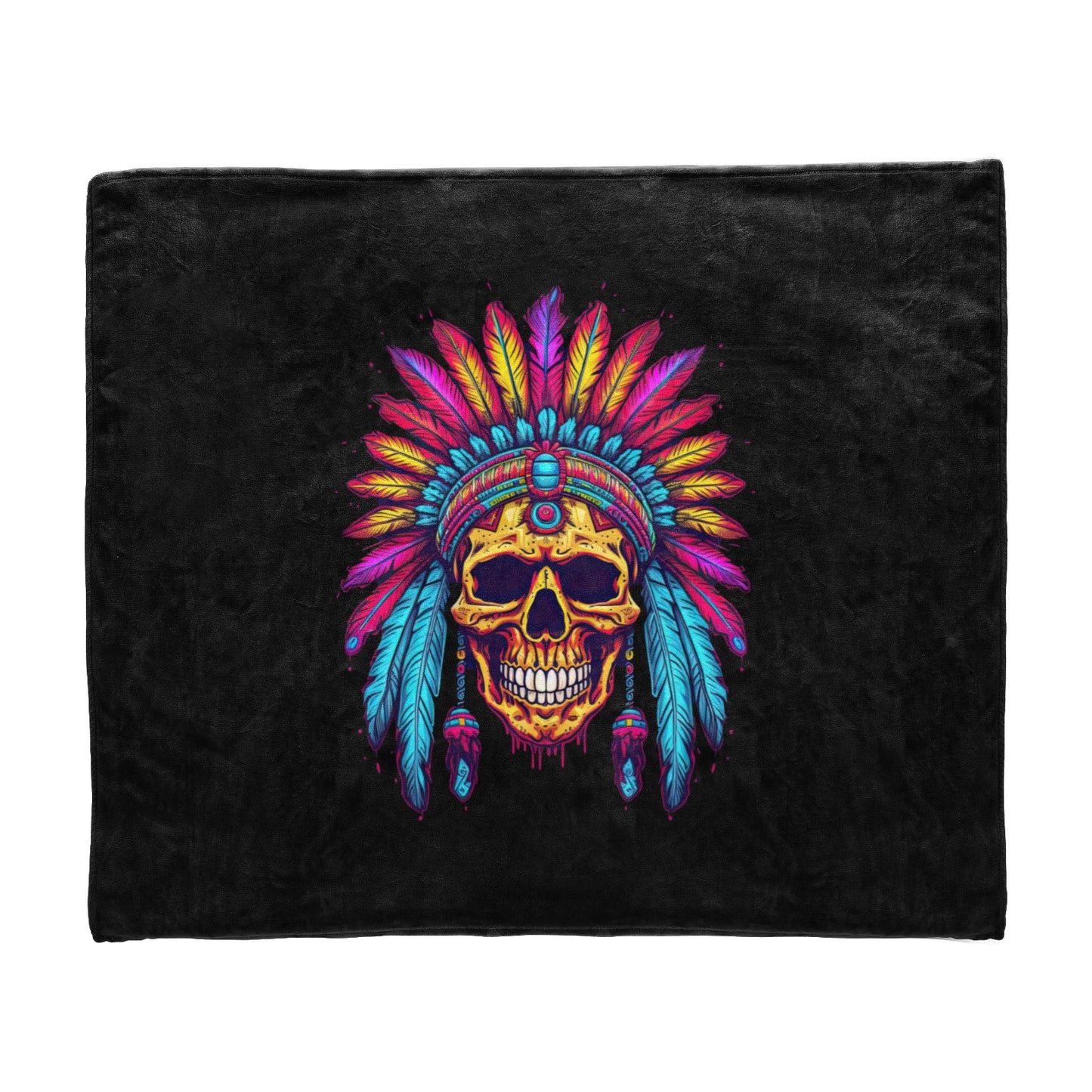 Indian Skull Blanket Throw 50" x 60"