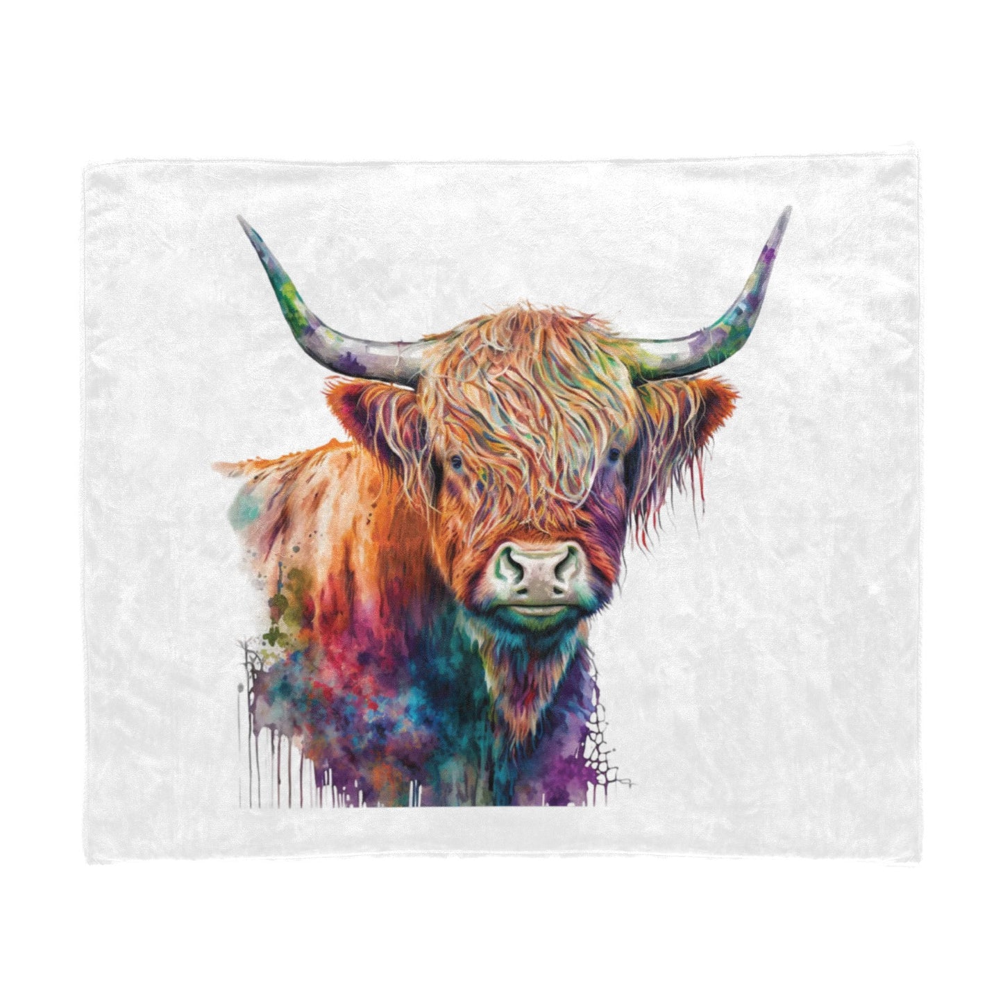 Watercolor Highland 60" x 50" Throw Blanket