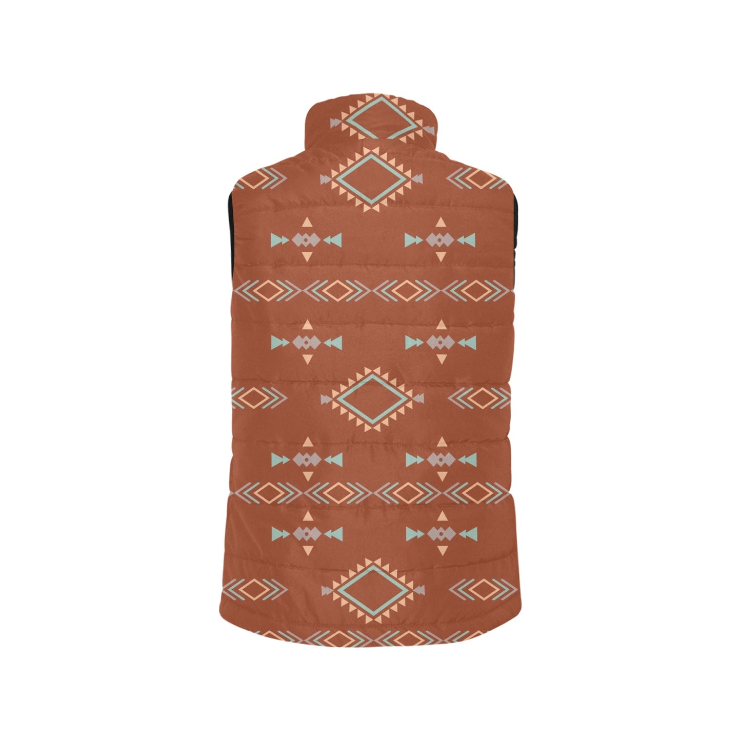Brown Aztec Men's Puffy Vest