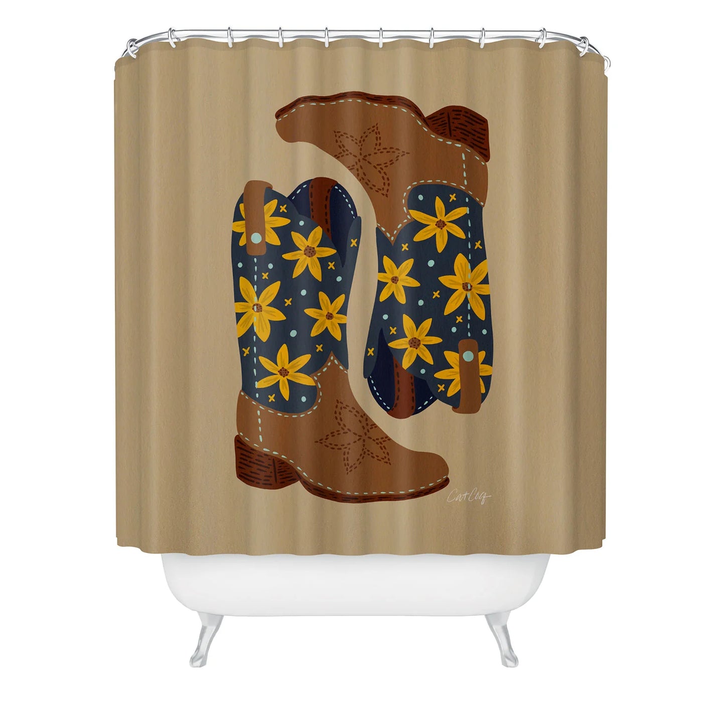 Cowgirl Boots Shower Curtain