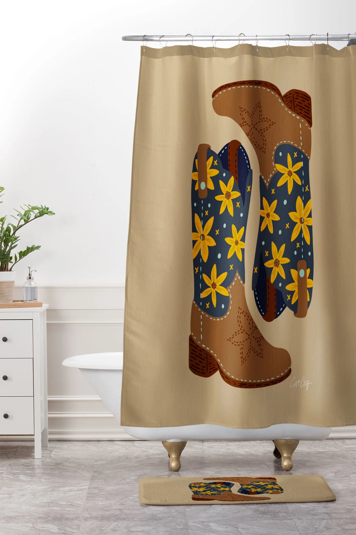 Cowgirl Boots Shower Curtain