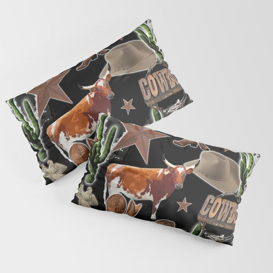 Cowboy Collage Pillow Shams