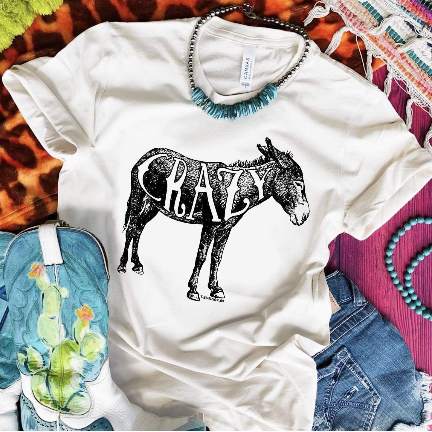 Crazy Ass Tee - ass, crazy, donkey, funny, mule, shirt, shirts, t, te, tee, vintage -  - Baha Ranch Western Wear