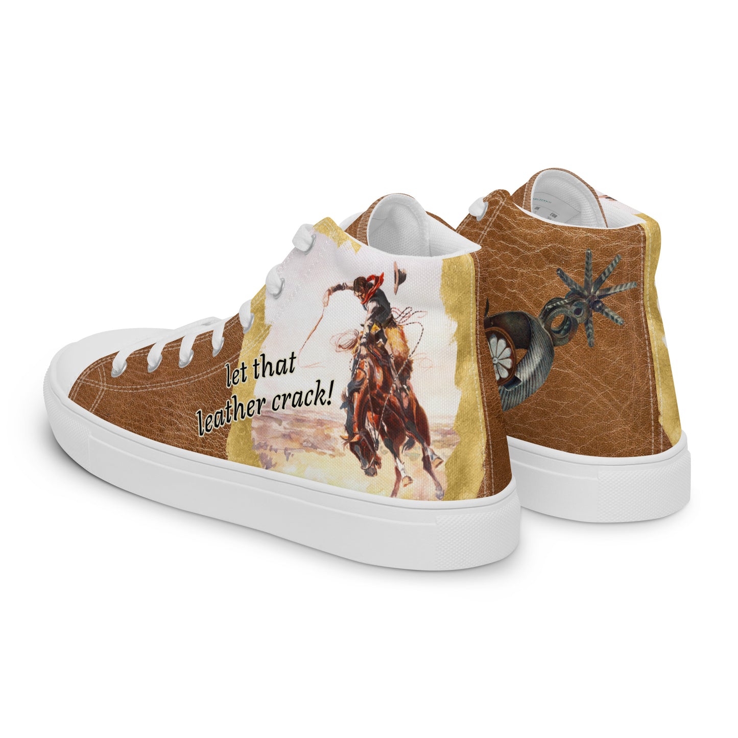 Let That Leather Crack Women’s high top canvas shoes - cowboy, cowgirl, high top, high top shoes, hightop, rodeo, shoes, western -  - Baha Ranch Western Wear