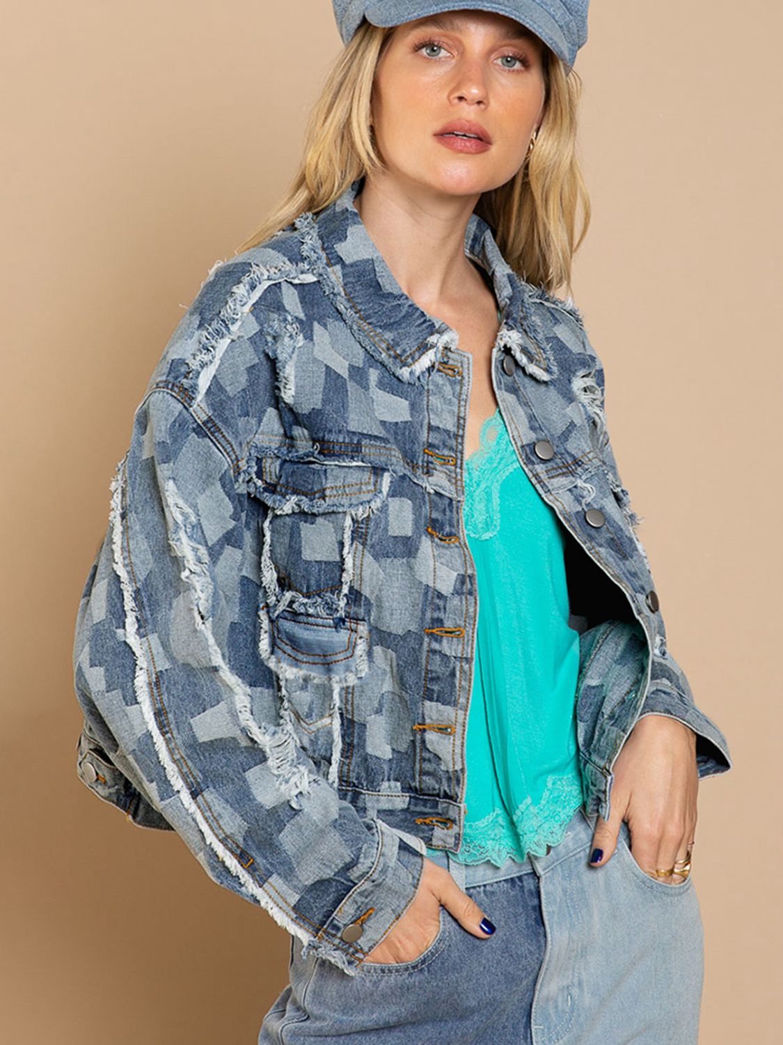 That 70's Show Cropped Denim Patchwork Jacket