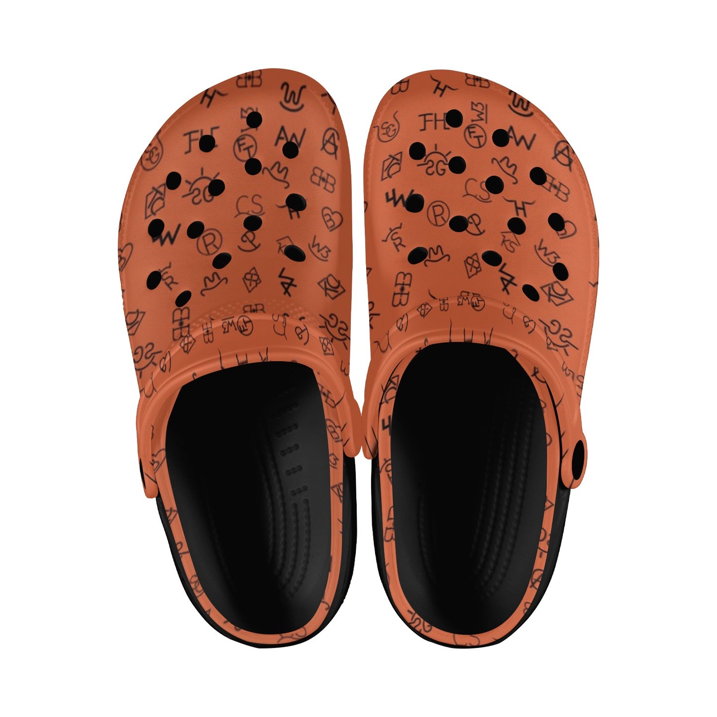 Rust Cattle Brands Clog Shoes