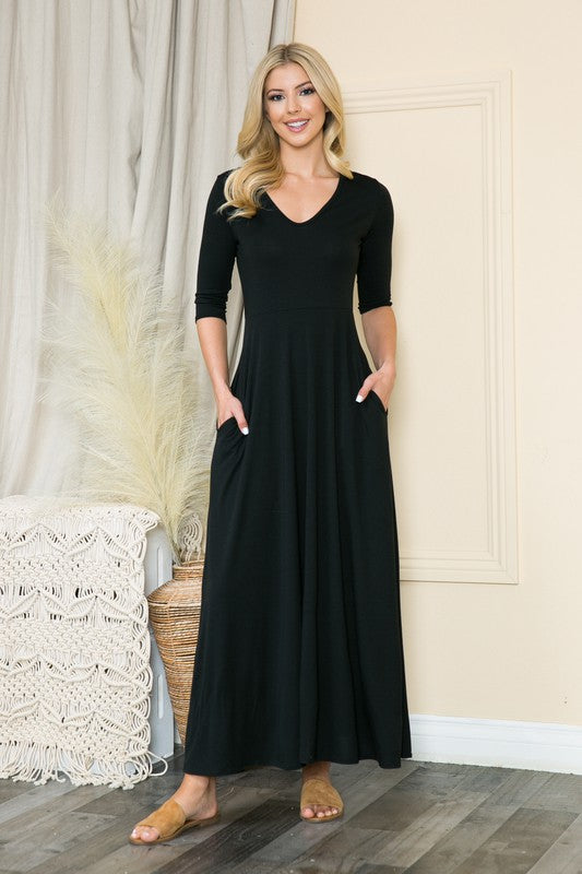 Plus Solid Empire Waist Maxi Dress choice of colors