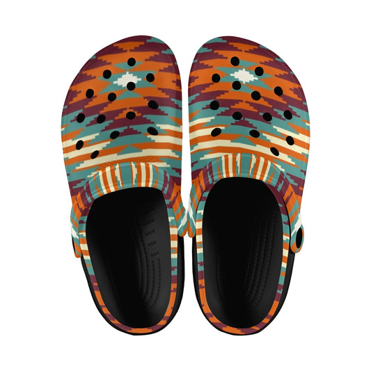 New Orange Aztec Clog Shoes