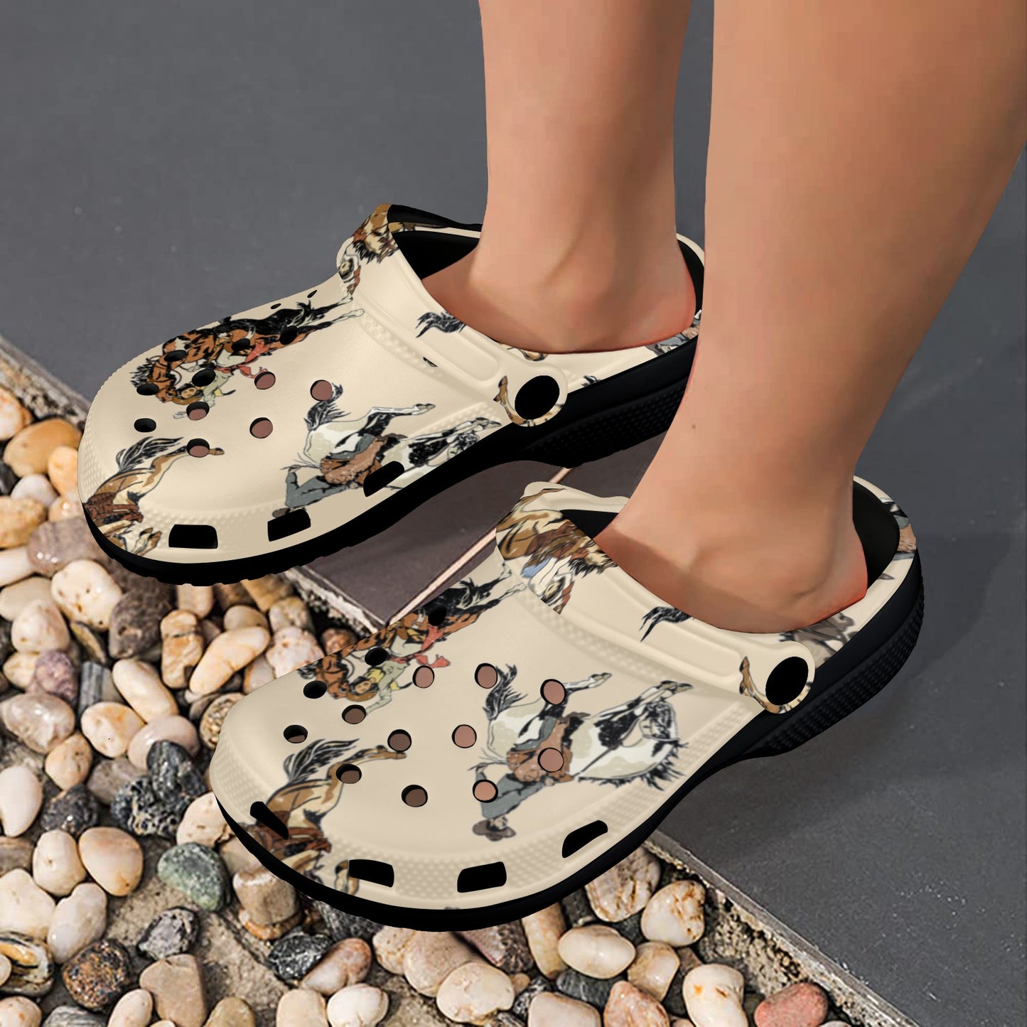 Vintage Cowgirl Clog Shoes