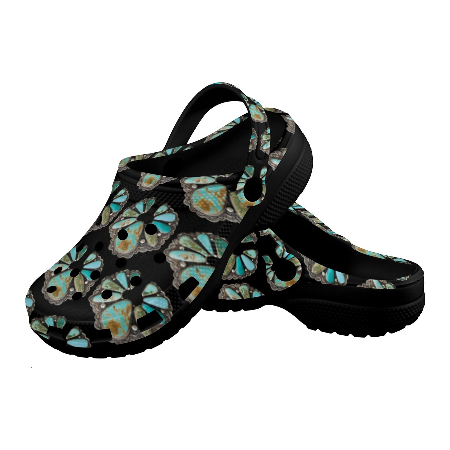 Turquoise Naja Clog Shoes