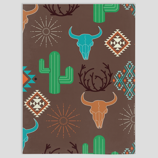 Bullhead Cactus Minky Baby Blanket - blanket, blankets, Duvets & Blankets, minky, throw blanket, throwblanket -  - Baha Ranch Western Wear