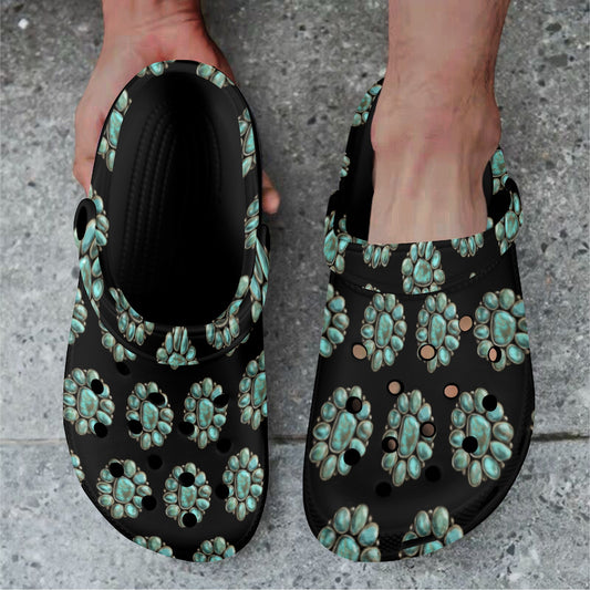 Turquoise Concho Clog Shoes