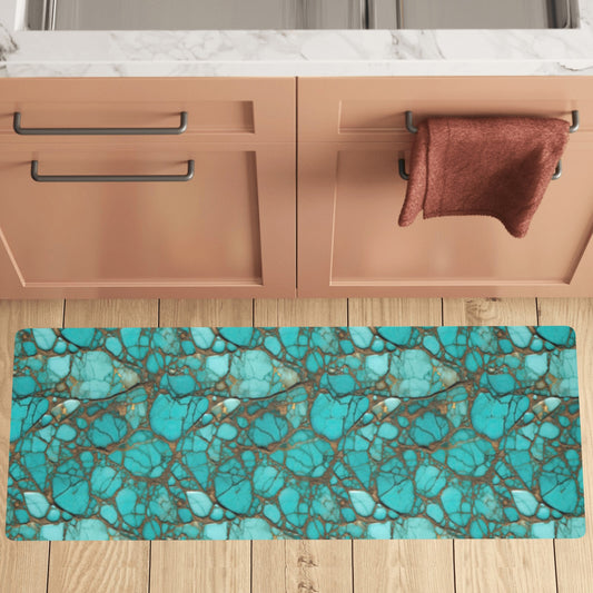 Turquoise Long Kitchen Mat 48"x17"
