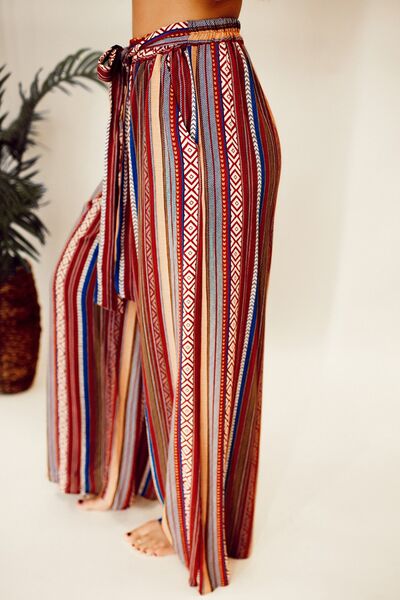 Serape  Tied Wide Leg Pants