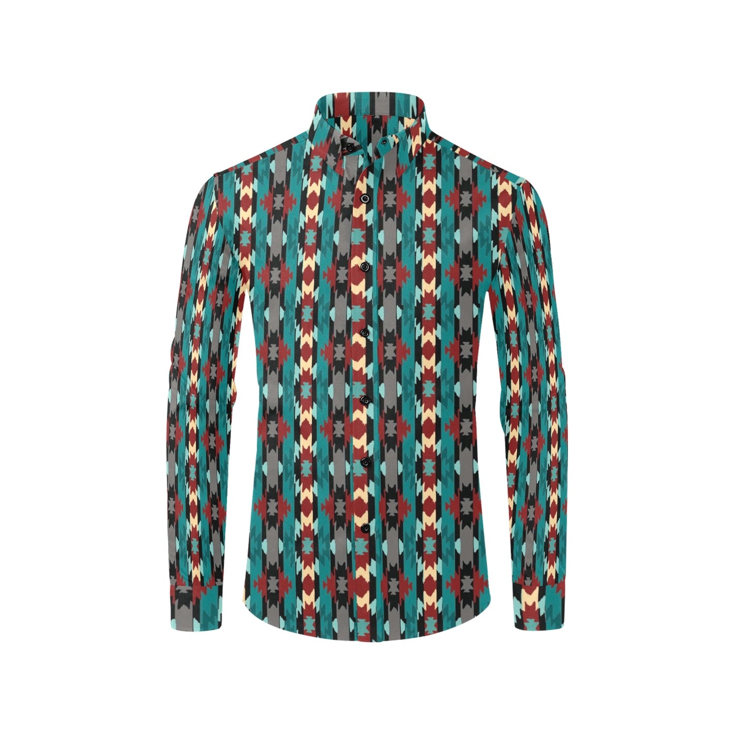 Teal Aztec Unisex Western Button Up Shirt