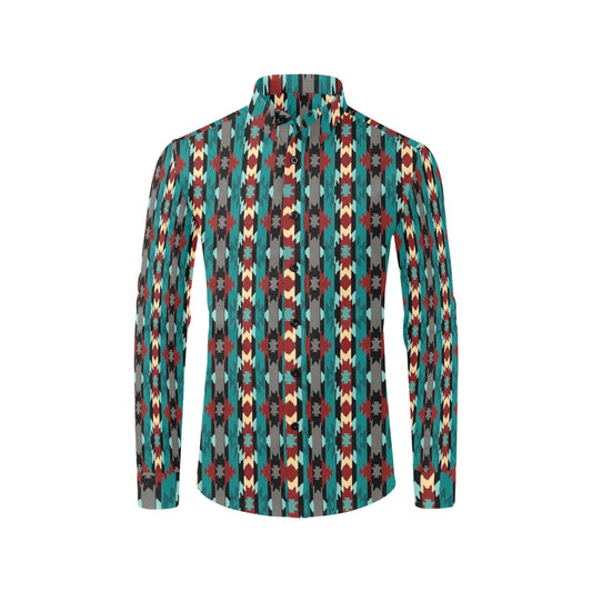 Teal Aztec Unisex Western Button Up Shirt