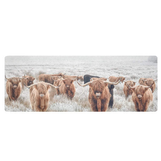 Highland Cow Herd Long Kitchen Mat 48" x 17"