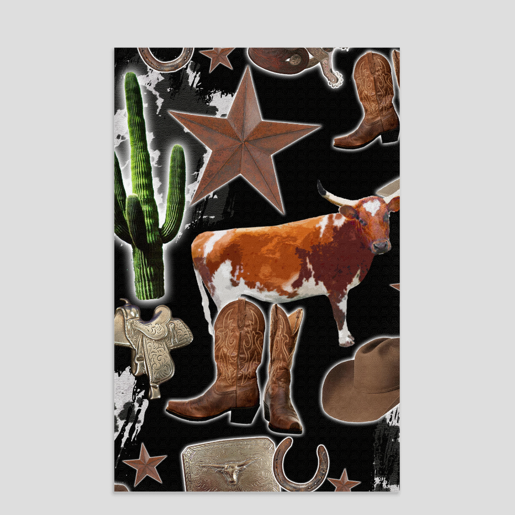 COWBOY Dish Towel - COWBOY, decor, homedecor, southwesternhomedecor, tea towels, TOWEL, western home decor, westerndecor, westernhomedecor -  - Baha Ranch Western Wear