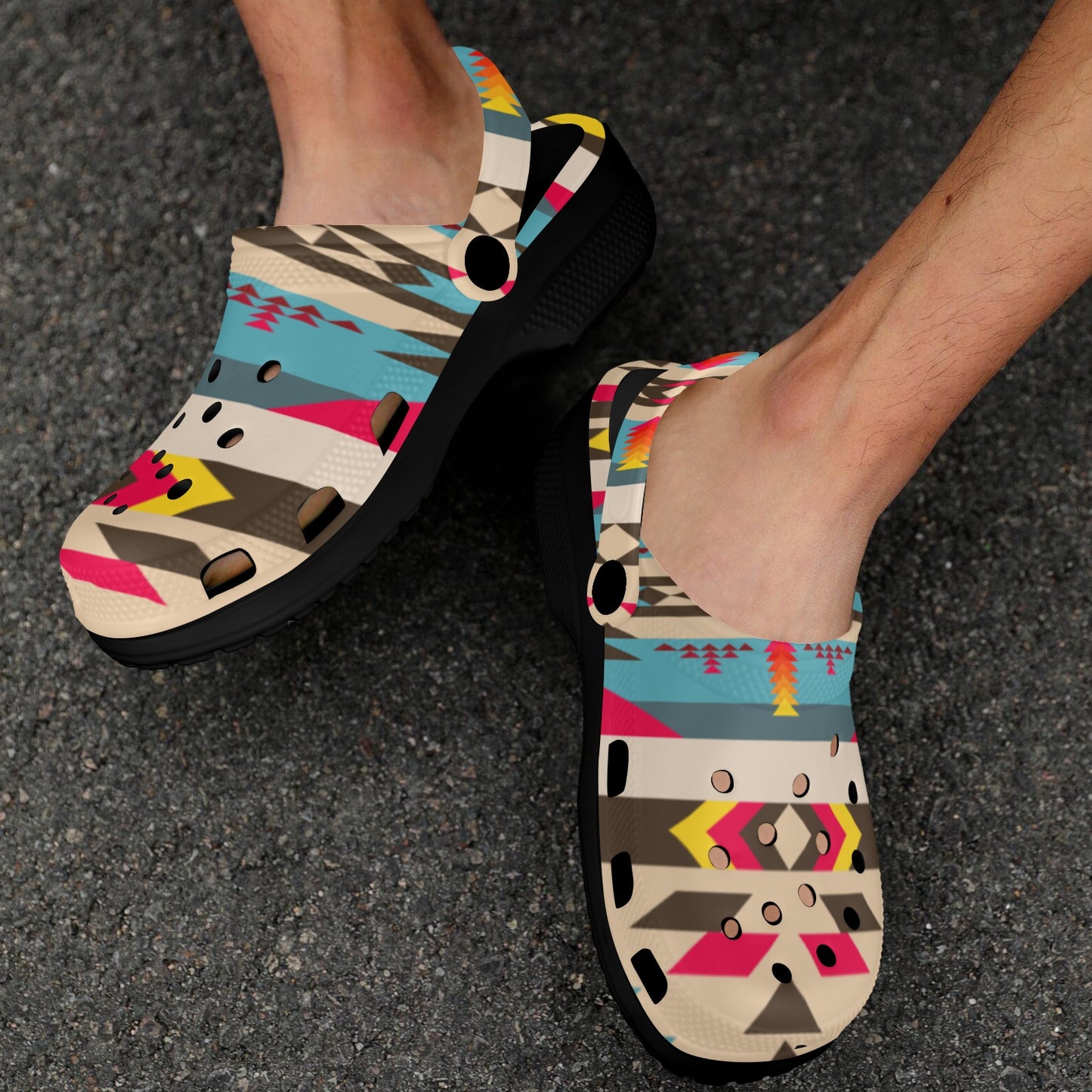 Colorful Aztec Clog Shoes