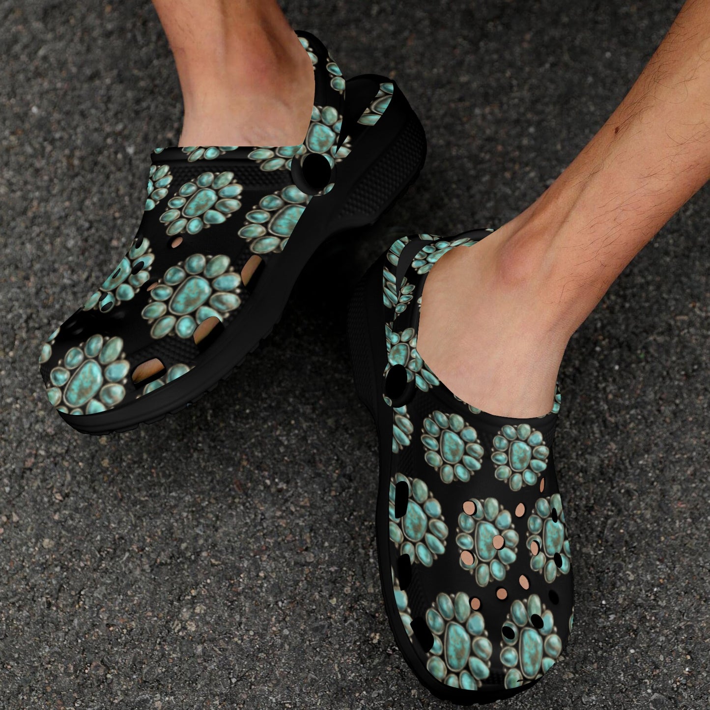 New Turquoise Concho Clogs