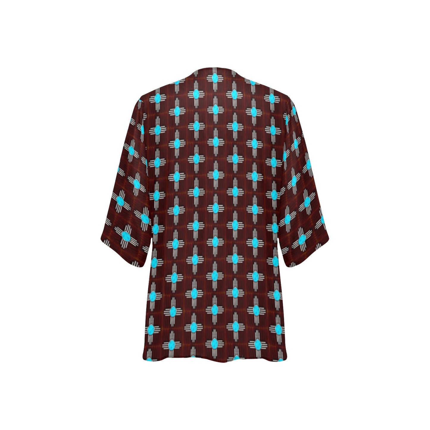 Turquoise Zia Kimono Chiffon Cover Up