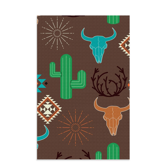 BULLHEAD CACTUS Dish Towel - bull, bullskull, bullskulls, dish, tea towel, towel, turquoise bullhead -  - Baha Ranch Western Wear