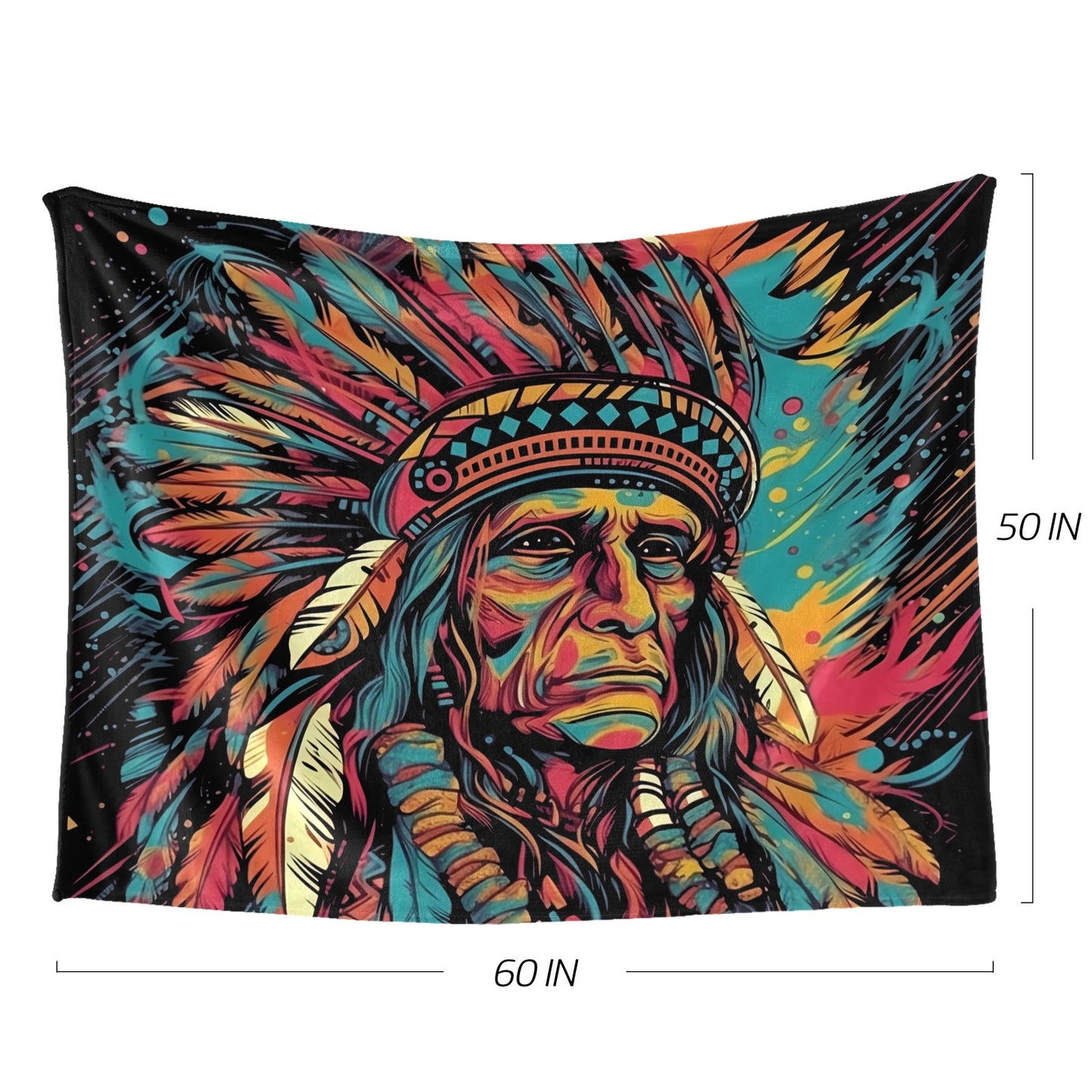 Indian Chief 50" x 60" Throw Blanket