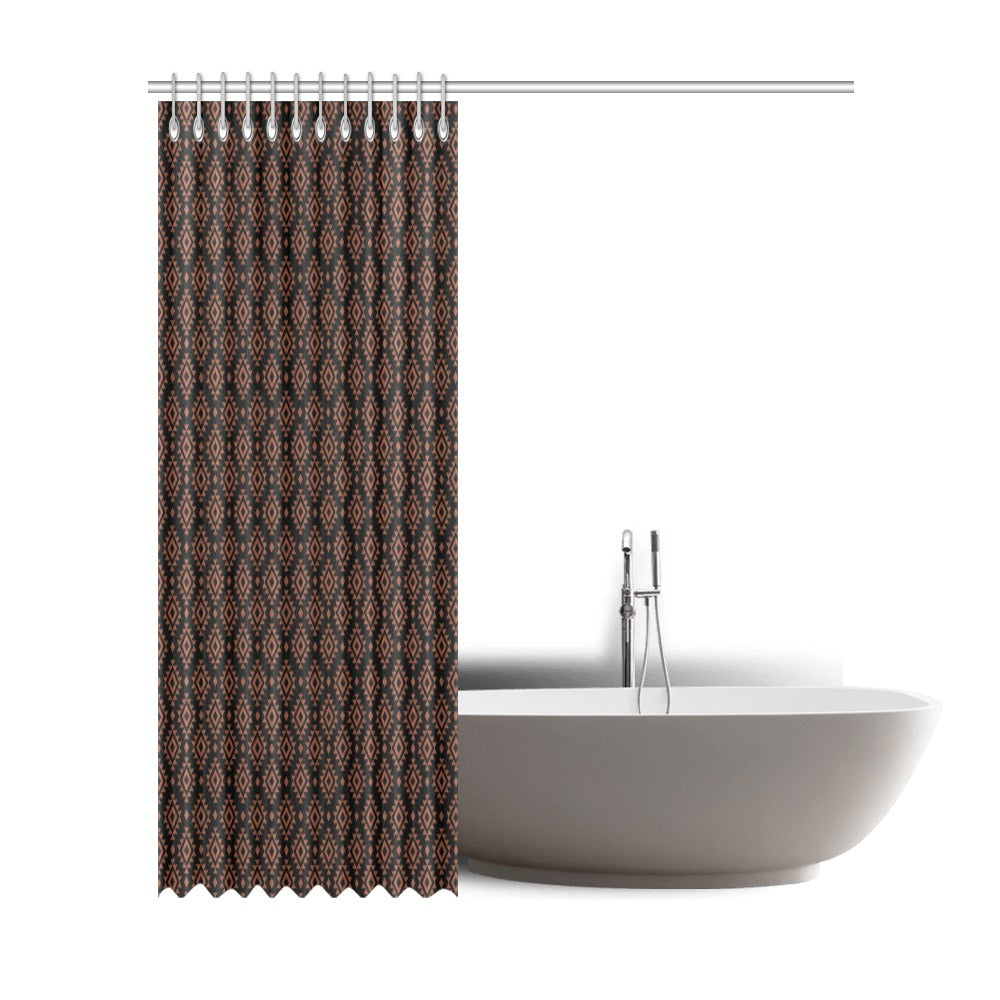 Black Brown Aztec Shower Curtain 72"x84"