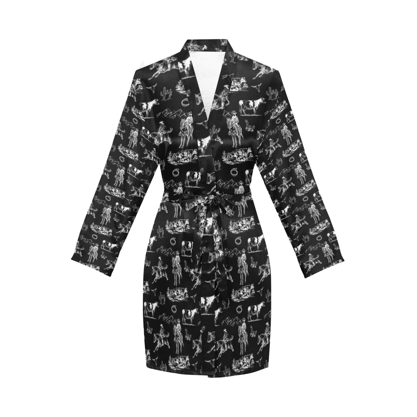 Ranch Life Women's Belted Satin Feel Dressing Lounge Robe