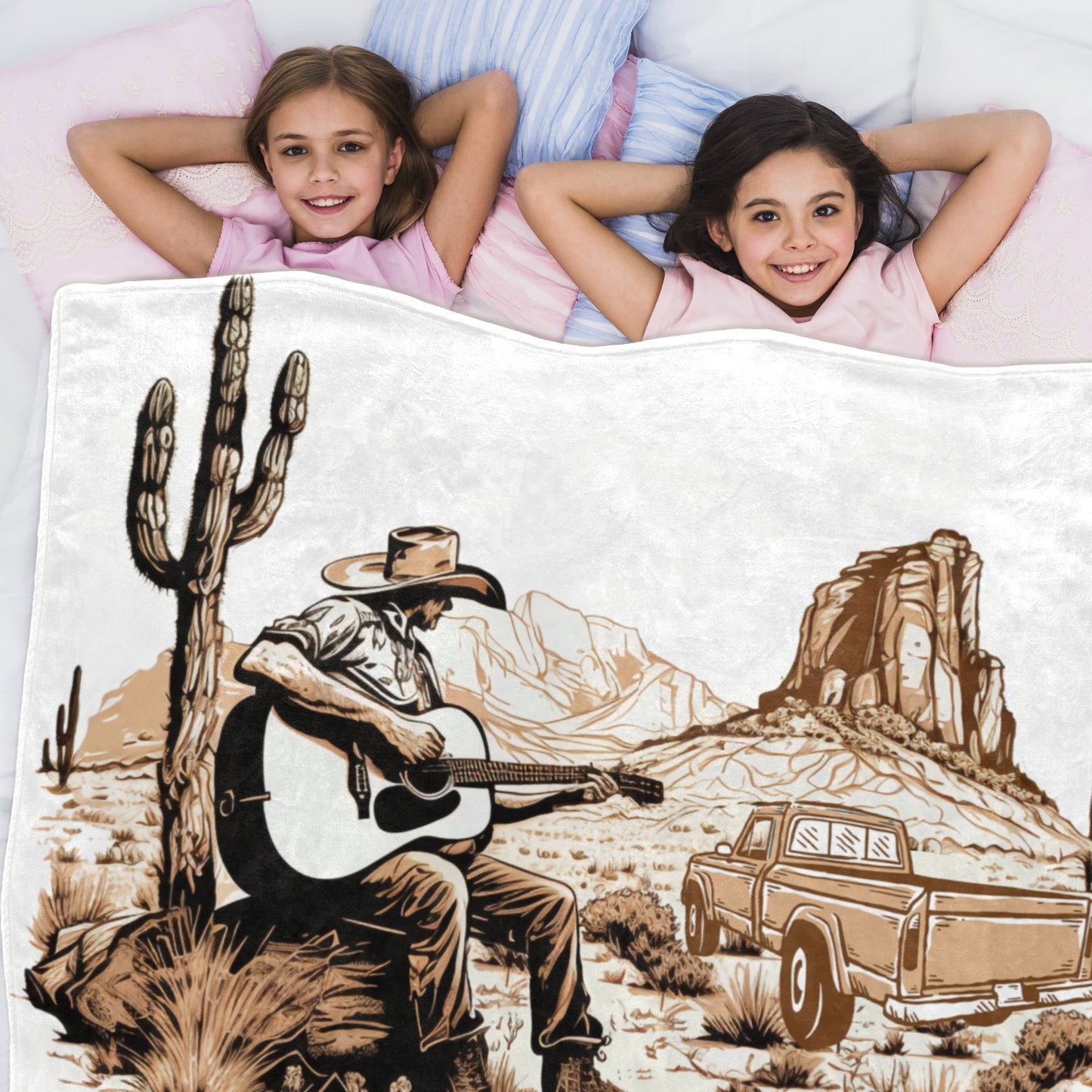 Cowboy With Guitar 50" x 60" Blanket Throw