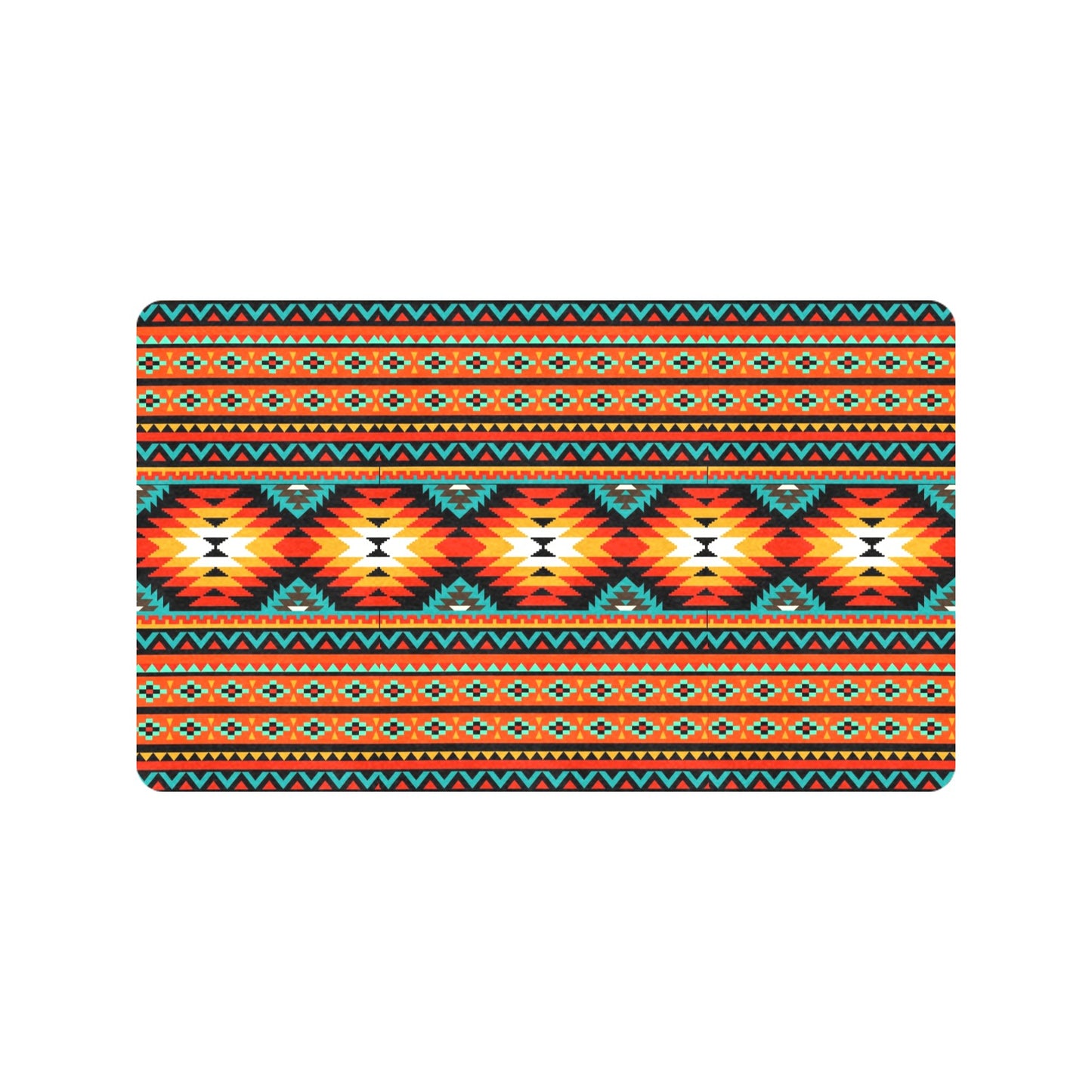 Orange Aztec Floor Mat 30" x 18"