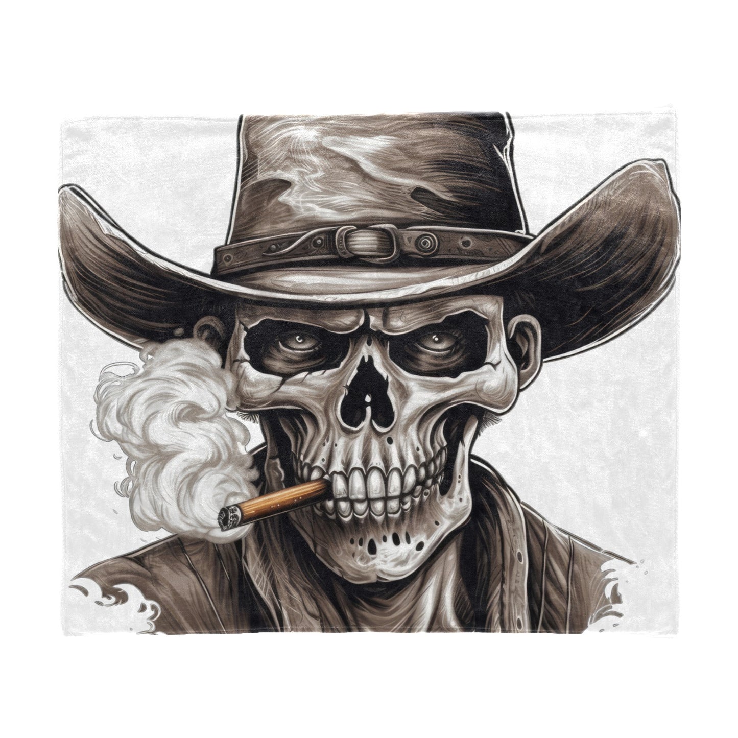 Sepia Cowboy Skeleton 50" x 60" Blanket Throw