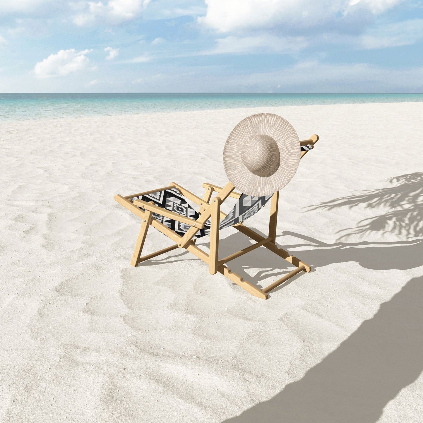 Grayscale Aztec Sling Chair - aztec, beach, beachdecor, beachy, chair, decor, furniture, patio, southwestern -  - Baha Ranch Western Wear