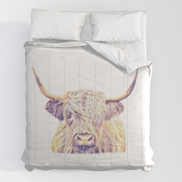 Highland Cow Comforter - bedding, blanket, cattle, comforter, comforter set, comforters, cow, cow comforter, cowgirl, farm, fluffycow, hairy, hairy cows, hairycow, highland, highland cow, highland cows, highlandbull, highlandcattle, highlandcow, highlandcows, highlander, highlanders, highlands, home, home decor, homedecor, ranch, ranchhome, rodeohome, southwesternhome, southwesternhomedecor, western, western home, western home decor, westernhome, westernhomedecor -  - Baha Ranch Western Wear