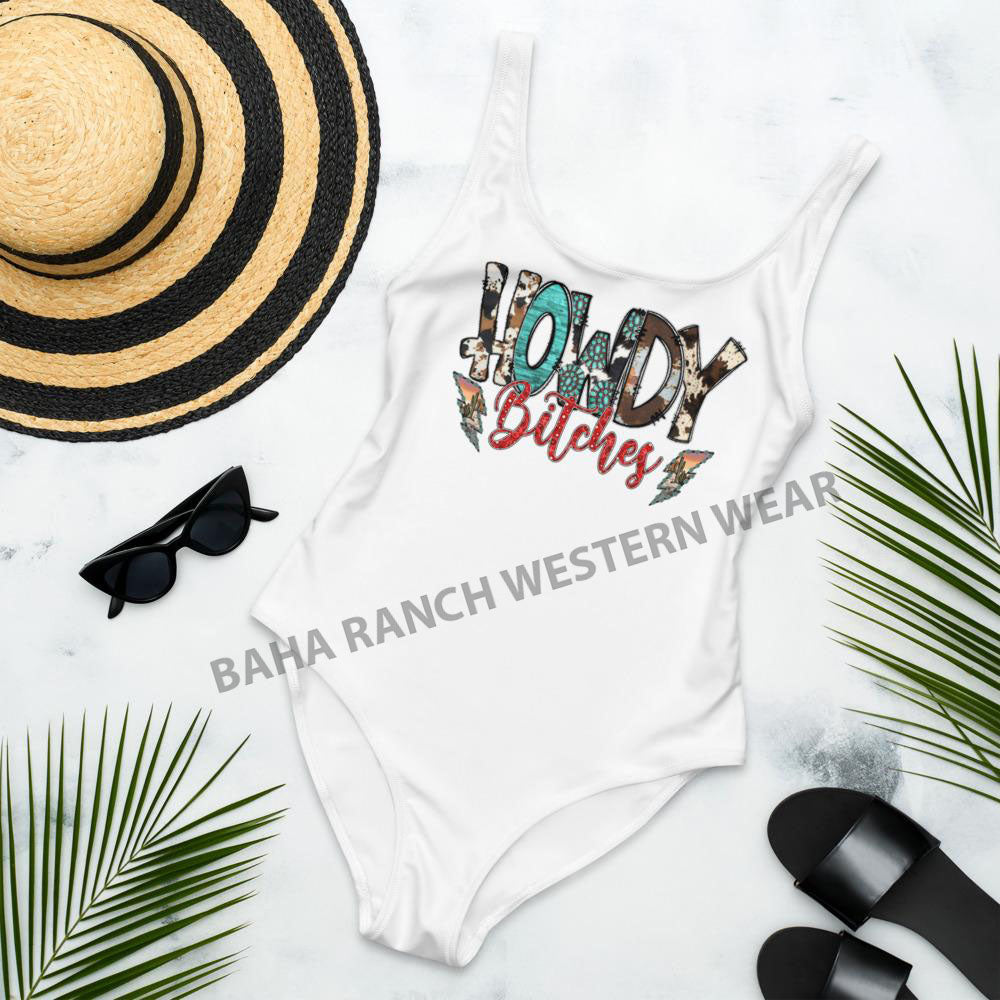 Yeehaw Howdy Bitches Swimsuit - #onepiece, #op, #swimmingsuit, #swimsuit, #swimwear, bitches, cactus, cow print, cow prints, howd, howdy, howdy bitches, one piece, swim, swim suit, swim suits, swim waer, swim wear, swim wera, swimming, swimming suit, swimming suits, swimmingsuits, swimsuits, swimsuts, swimwaer, turquoise, turquoise print, western, white swimsuit -  - Baha Ranch Western Wear