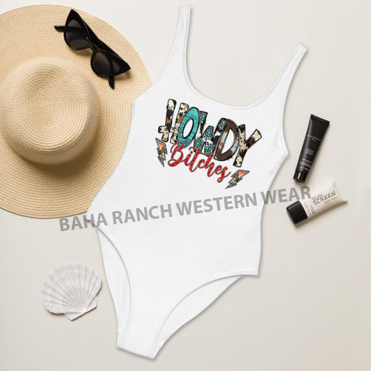Yeehaw Howdy Bitches Swimsuit - #onepiece, #op, #swimmingsuit, #swimsuit, #swimwear, bitches, cactus, cow print, cow prints, howd, howdy, howdy bitches, one piece, swim, swim suit, swim suits, swim waer, swim wear, swim wera, swimming, swimming suit, swimming suits, swimmingsuits, swimsuits, swimsuts, swimwaer, turquoise, turquoise print, western, white swimsuit -  - Baha Ranch Western Wear