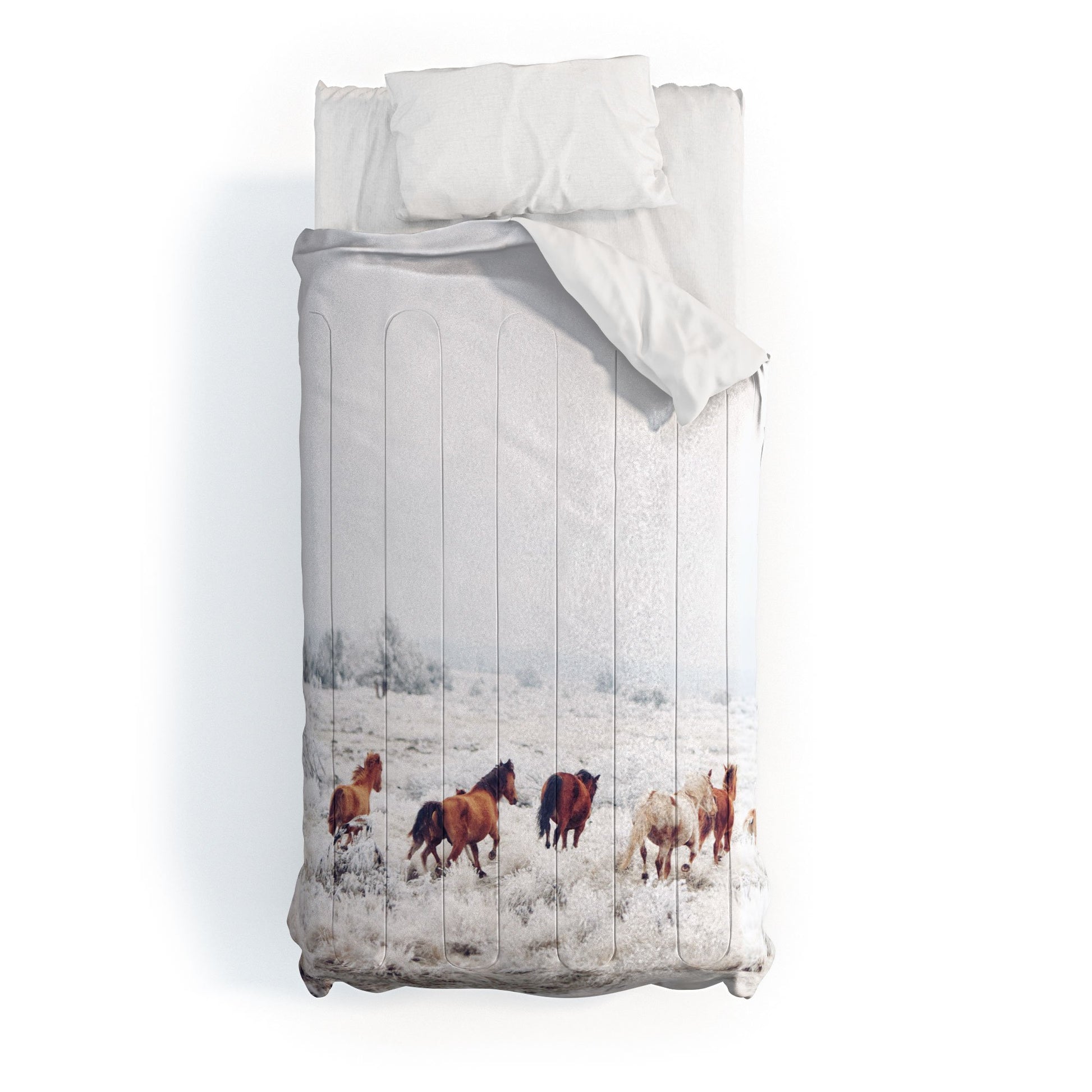 Winter Horse Ranch Comforter - aztec, bedding, blanket, comforter, cow, highland, home, pendleton, ranch, southwest, southwestern, western -  - Baha Ranch Western Wear