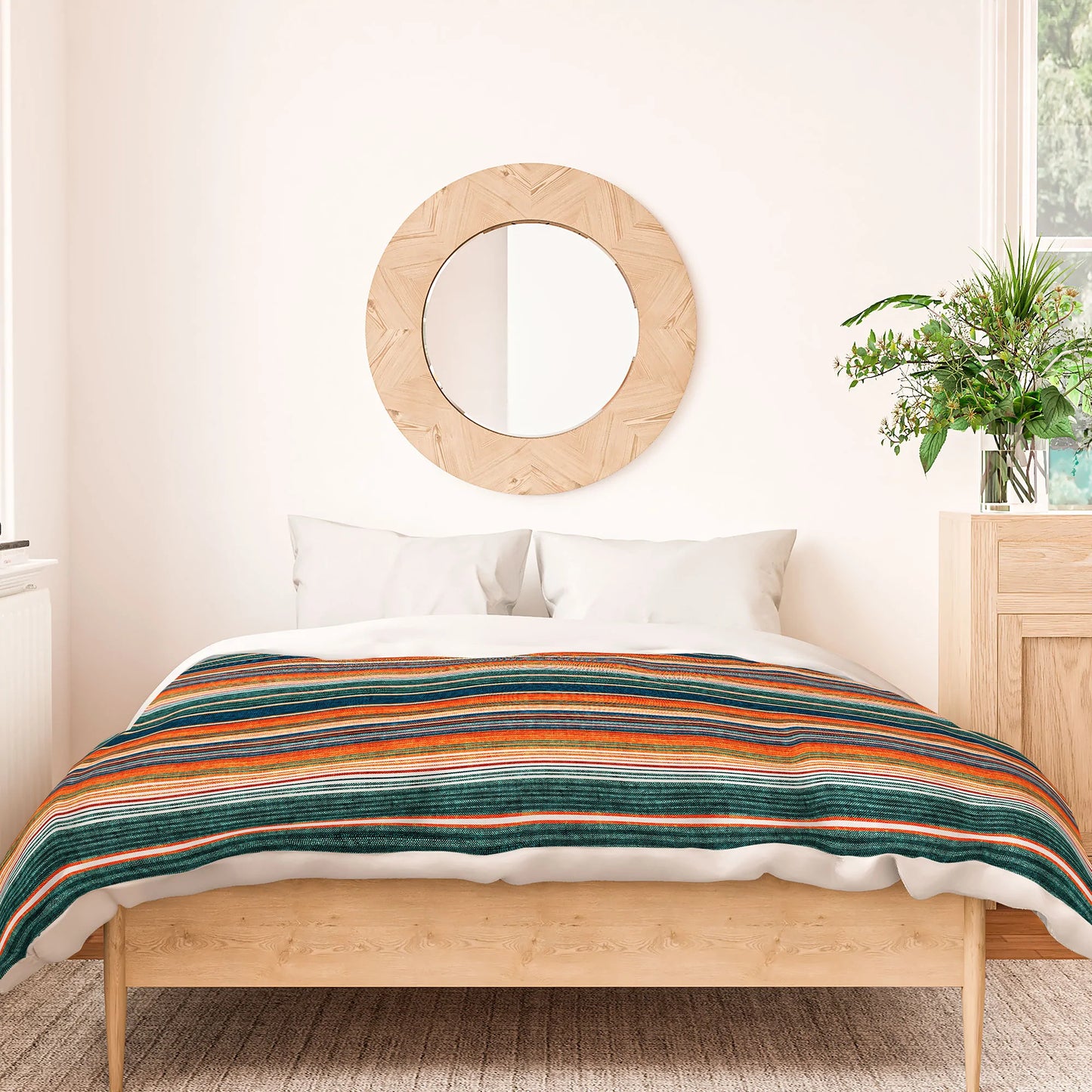 Southwest Serape Stripe Orange Duvet Cover