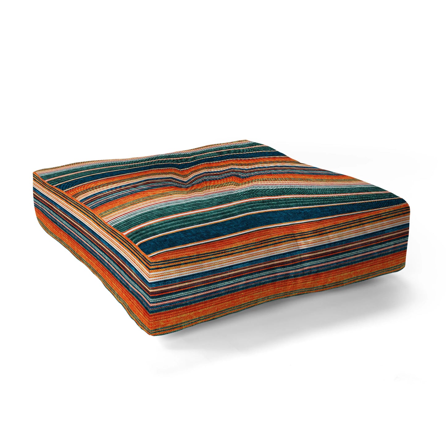 Serape Southwest Stripe Orange Floor Pillow
