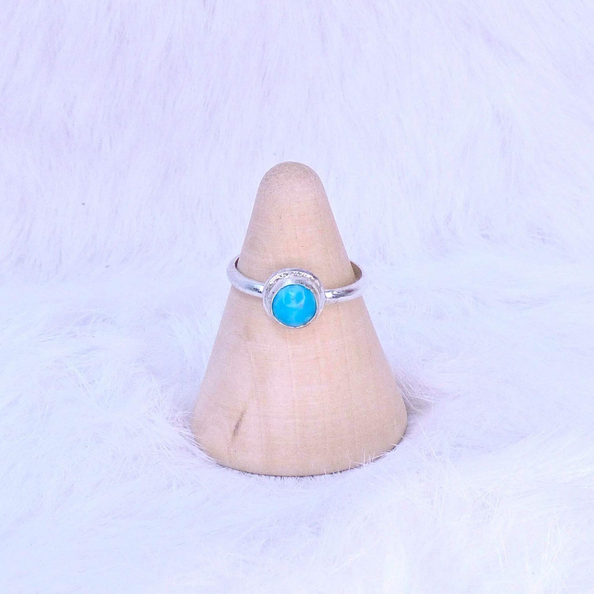 Kingman Turquoise Stacking Ring - cowgirl, genuine, jewelry, kingman, made in the usa, madeintheusa, MADEINUSA, madeinusajewelry, Printed in USA, real, ring, rings, silver, southwestern, sterling, turquoise, usa, usa artisan, USAMADE, western -  - Baha Ranch Western Wear