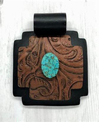 Turquoise Oval Pendant - artisan, artisan crafted, artisancrafted, cowgirl, jewelry, made in the usa, MADEINUSA, madeinusajewelry, necklace, Printed in USA, ranch, southwestern, turquoise, usa, usa artisan, usa artisans, usa artist, usa made, usaartisan, usaartist, USAMADE, usartisan, vegan, western -  - Baha Ranch Western Wear