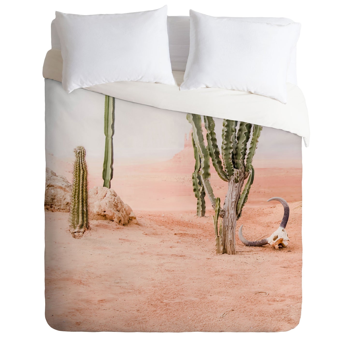 Peach Cactus Duvet Cover - bedding, beddinng, bedspread, blanket, bull skull, cactua, cactus, cactus design, cactus print, cactus prints, cactus scene, cactus theme, comforter, cover, desert, desert cactus, desert graphic, desert print, desert scene, desertprint, desrt, duvet, duvet cover, peach cactus, peach cactus duvet, southwestern, western, westernbedding -  - Baha Ranch Western Wear