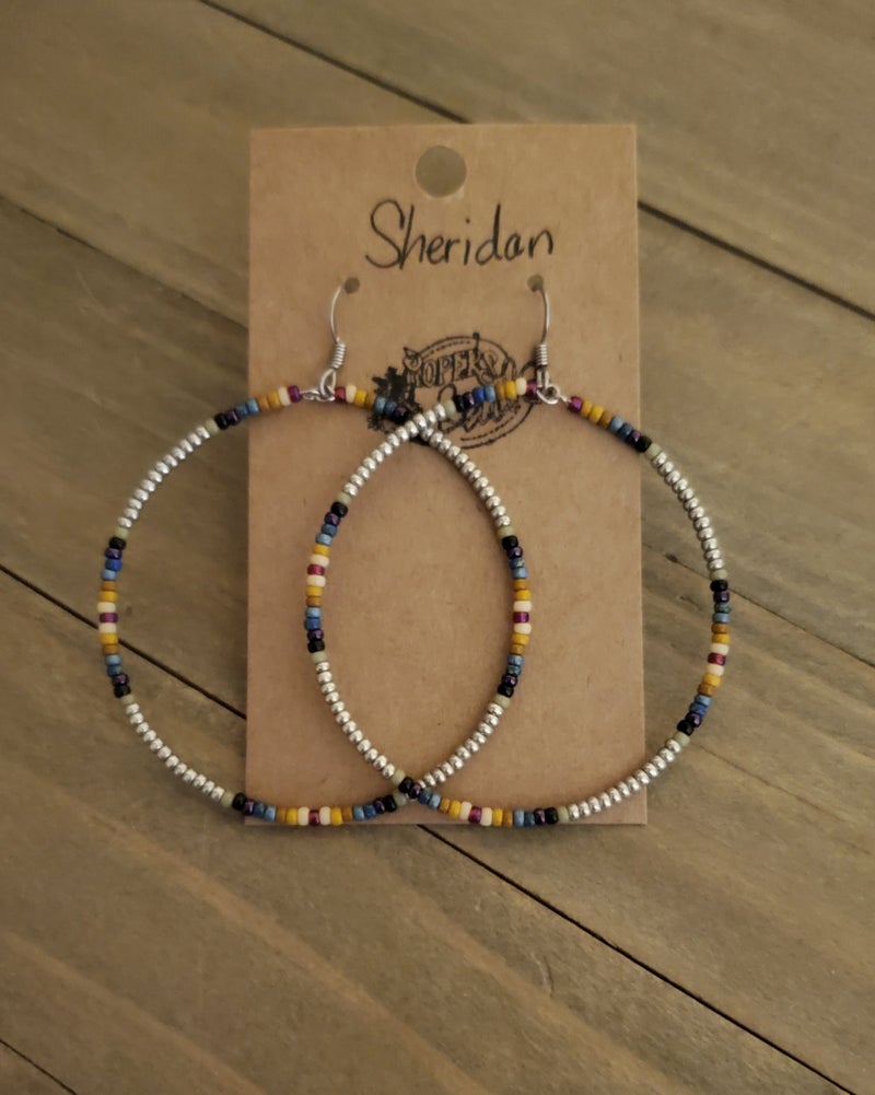 Sheridan Hoop Earrings - beaded, beads, earrings, hoop, hoops, jewelry, native, southwestern -  - Baha Ranch Western Wear