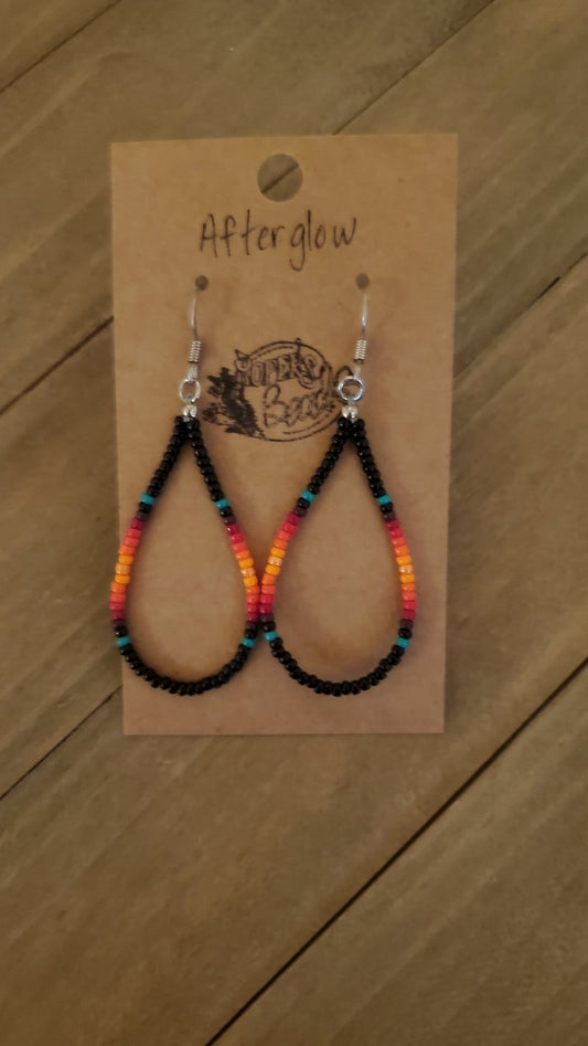 Afterglow Hoop Earrings - beaded, beads, earrings, hoop, hoops, jewelry, native, southwestern -  - Baha Ranch Western Wear